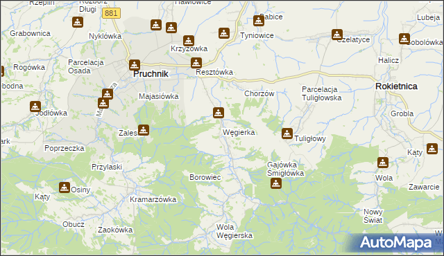 mapa Węgierka, Węgierka na mapie Targeo