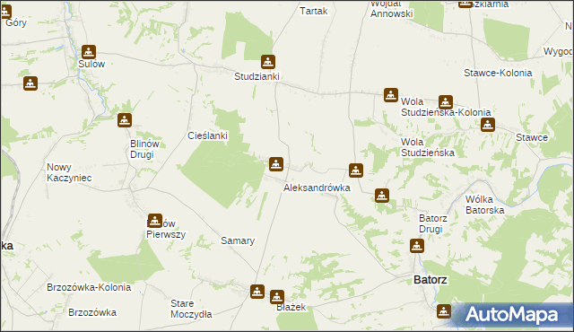 mapa Węglinek gmina Batorz, Węglinek gmina Batorz na mapie Targeo