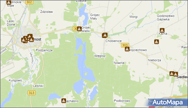 mapa Węglisz, Węglisz na mapie Targeo