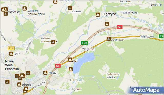 mapa Węgornia, Węgornia na mapie Targeo