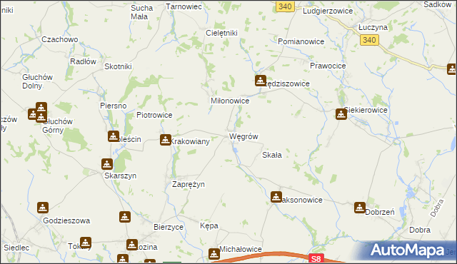 mapa Węgrów gmina Długołęka, Węgrów gmina Długołęka na mapie Targeo