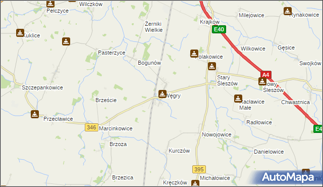 mapa Węgry gmina Żórawina, Węgry gmina Żórawina na mapie Targeo