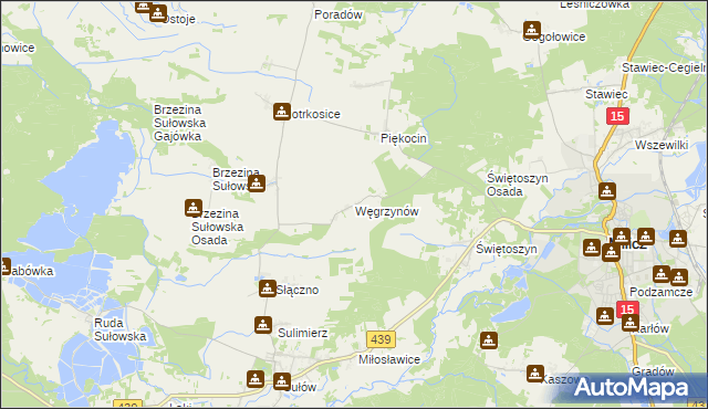 mapa Węgrzynów gmina Milicz, Węgrzynów gmina Milicz na mapie Targeo