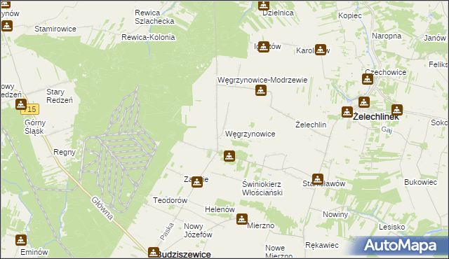 mapa Węgrzynowice gmina Budziszewice, Węgrzynowice gmina Budziszewice na mapie Targeo