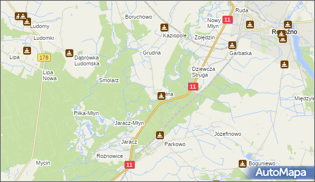 mapa Wełna gmina Rogoźno, Wełna gmina Rogoźno na mapie Targeo