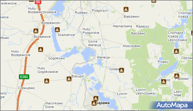 mapa Wenecja gmina Żnin, Wenecja gmina Żnin na mapie Targeo