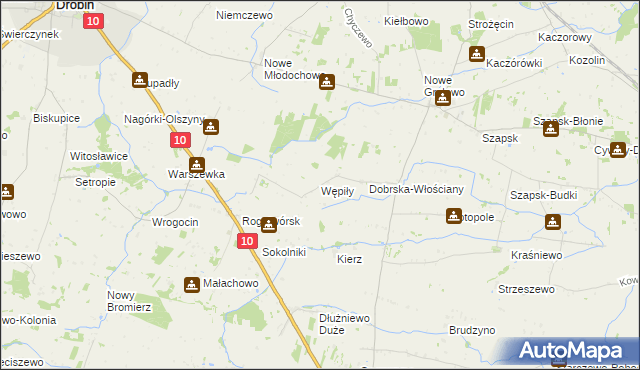 mapa Wępiły, Wępiły na mapie Targeo