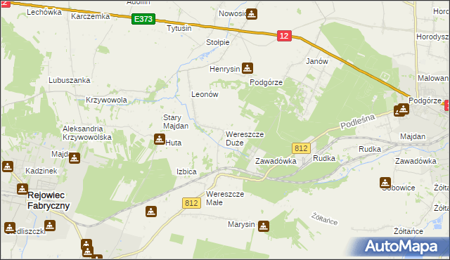 mapa Wereszcze Duże, Wereszcze Duże na mapie Targeo