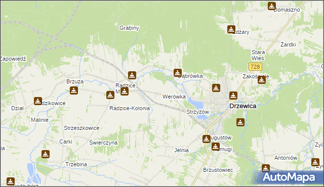 mapa Werówka, Werówka na mapie Targeo