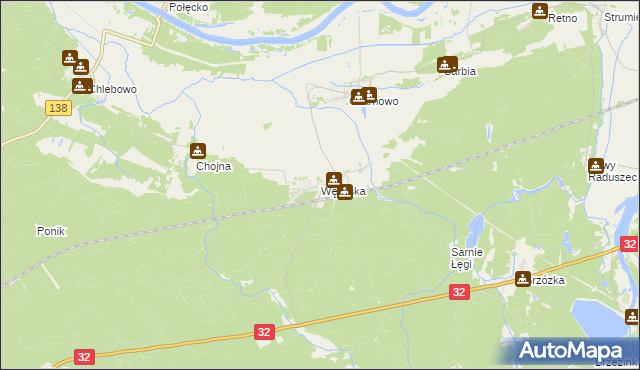 mapa Wężyska, Wężyska na mapie Targeo