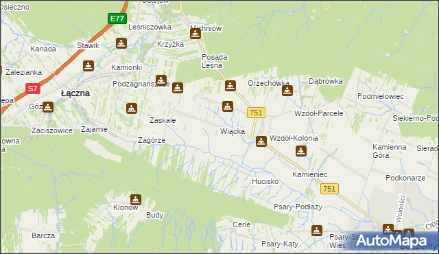 mapa Wiącka, Wiącka na mapie Targeo