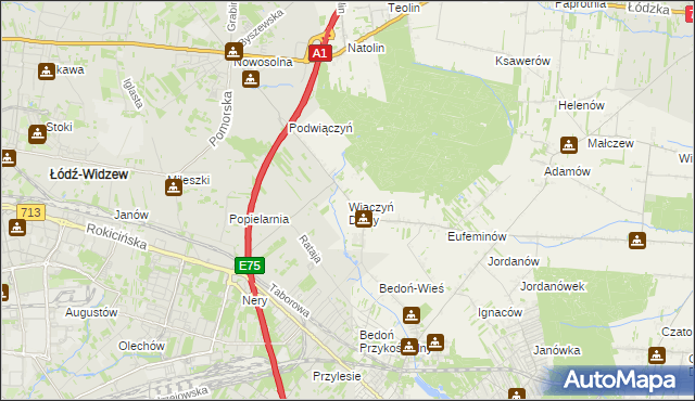 mapa Wiączyń Dolny, Wiączyń Dolny na mapie Targeo