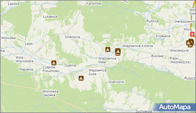 mapa Wiązownica Mała, Wiązownica Mała na mapie Targeo