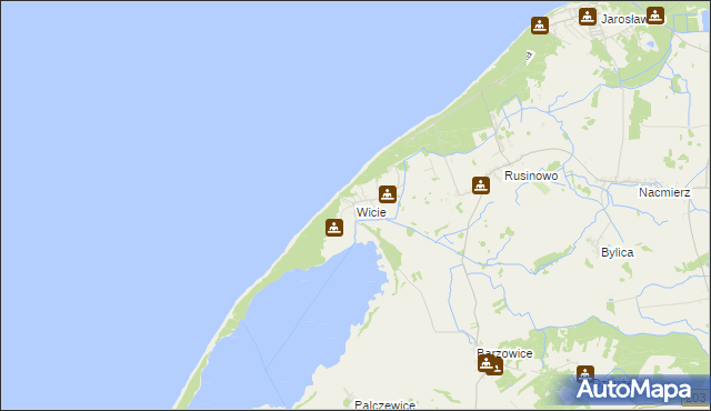 mapa Wicie gmina Darłowo, Wicie gmina Darłowo na mapie Targeo