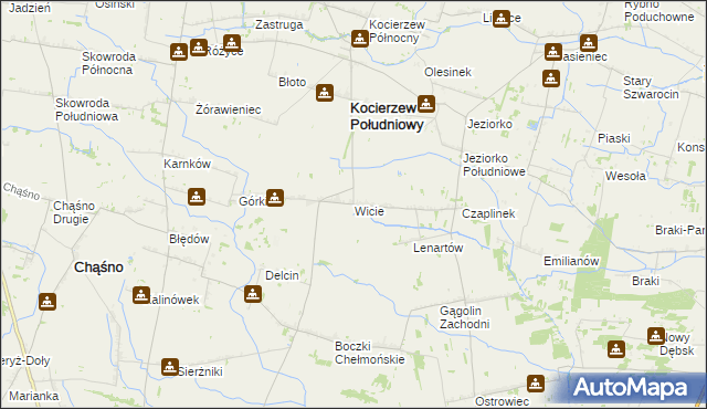 mapa Wicie gmina Kocierzew Południowy, Wicie gmina Kocierzew Południowy na mapie Targeo