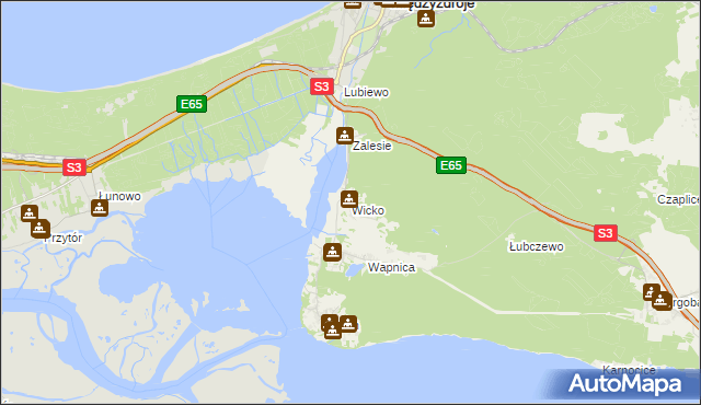 mapa Wicko gmina Międzyzdroje, Wicko gmina Międzyzdroje na mapie Targeo