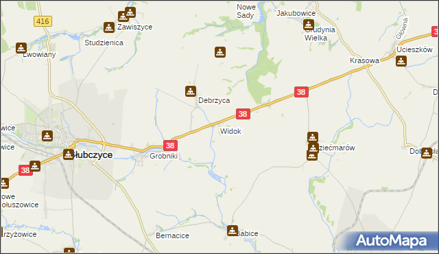 mapa Widok gmina Głubczyce, Widok gmina Głubczyce na mapie Targeo