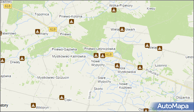 mapa Wielątki Rosochate, Wielątki Rosochate na mapie Targeo