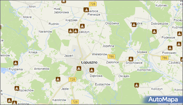 mapa Wielebnów, Wielebnów na mapie Targeo