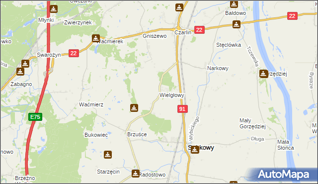 mapa Wielgłowy, Wielgłowy na mapie Targeo