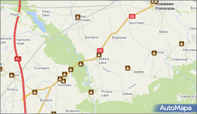 mapa Wielka Łąka, Wielka Łąka na mapie Targeo