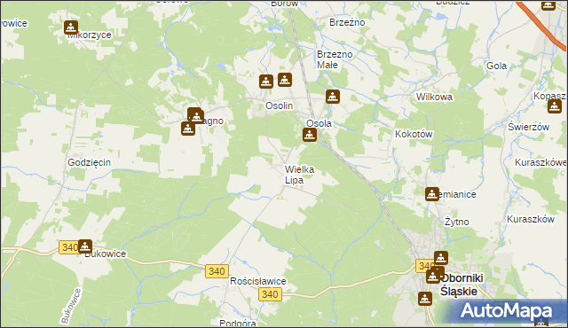 mapa Wielka Lipa, Wielka Lipa na mapie Targeo