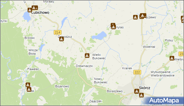 mapa Wielki Bukowiec, Wielki Bukowiec na mapie Targeo