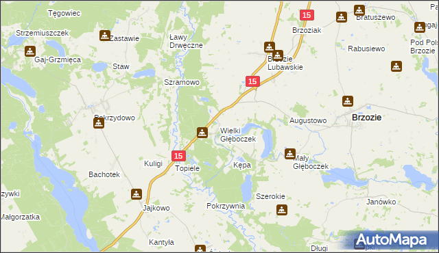 mapa Wielki Głęboczek, Wielki Głęboczek na mapie Targeo