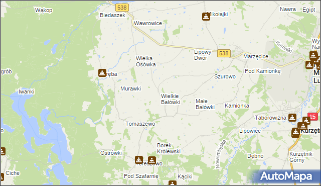 mapa Wielkie Bałówki, Wielkie Bałówki na mapie Targeo