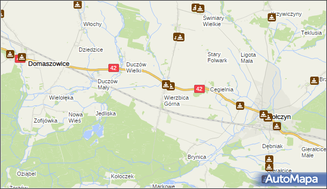 mapa Wierzbica Górna, Wierzbica Górna na mapie Targeo