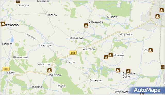 mapa Wierzbna gmina Grodków, Wierzbna gmina Grodków na mapie Targeo