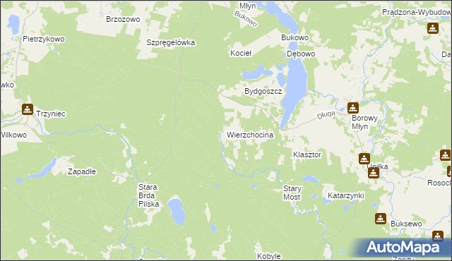 mapa Wierzchocina, Wierzchocina na mapie Targeo