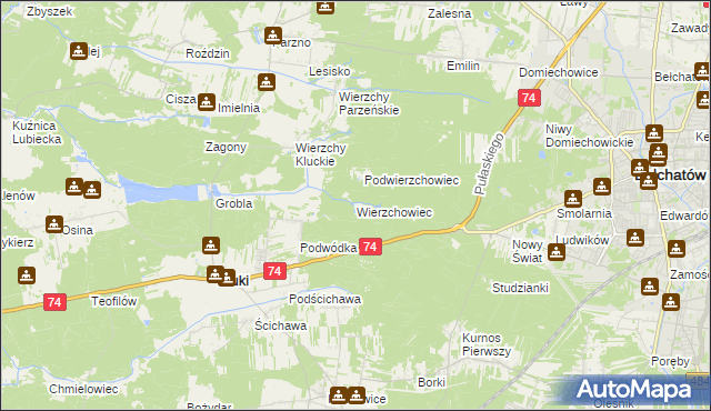 mapa Wierzchowiec, Wierzchowiec na mapie Targeo