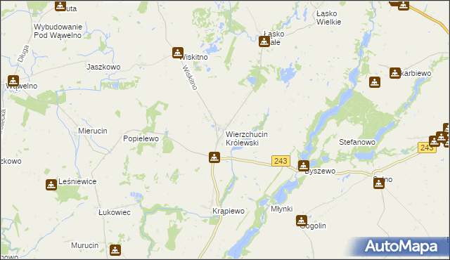 mapa Wierzchucin Królewski, Wierzchucin Królewski na mapie Targeo