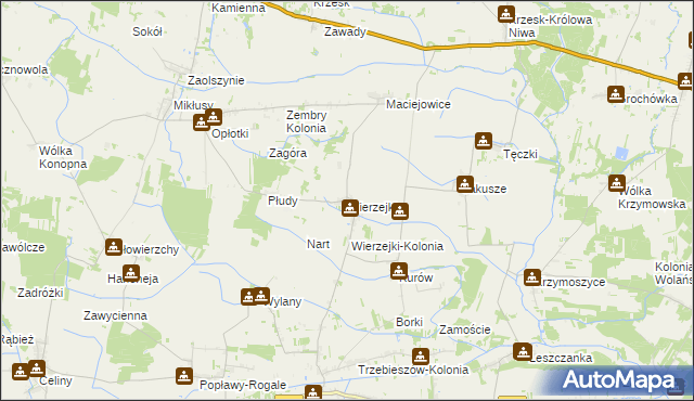 mapa Wierzejki, Wierzejki na mapie Targeo