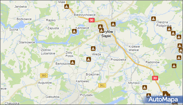 mapa Wieża, Wieża na mapie Targeo