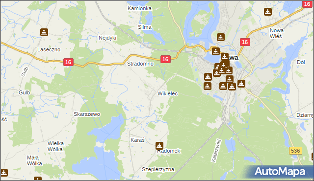 mapa Wikielec gmina Iława, Wikielec gmina Iława na mapie Targeo