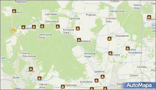 mapa Wiktorów gmina Zduńska Wola, Wiktorów gmina Zduńska Wola na mapie Targeo