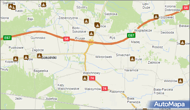mapa Wiktorówek, Wiktorówek na mapie Targeo