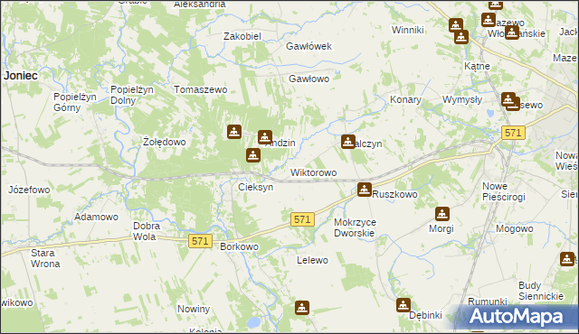 mapa Wiktorowo gmina Nasielsk, Wiktorowo gmina Nasielsk na mapie Targeo