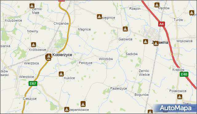 mapa Wilczków gmina Żórawina, Wilczków gmina Żórawina na mapie Targeo