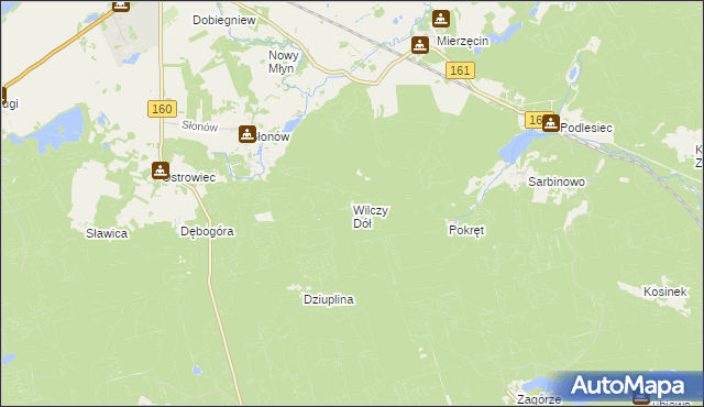 mapa Wilczy Dół, Wilczy Dół na mapie Targeo