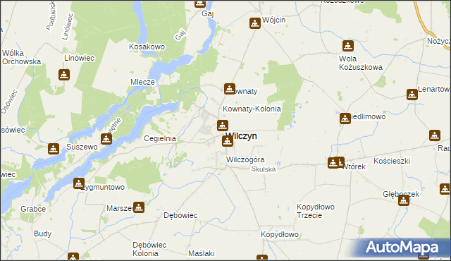 mapa Wilczyn powiat koniński, Wilczyn powiat koniński na mapie Targeo