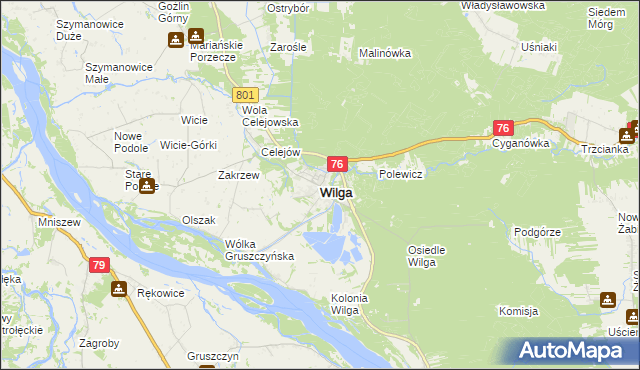 mapa Wilga, Wilga na mapie Targeo