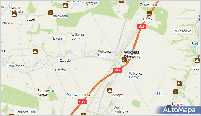 mapa Wilkołaz Trzeci, Wilkołaz Trzeci na mapie Targeo