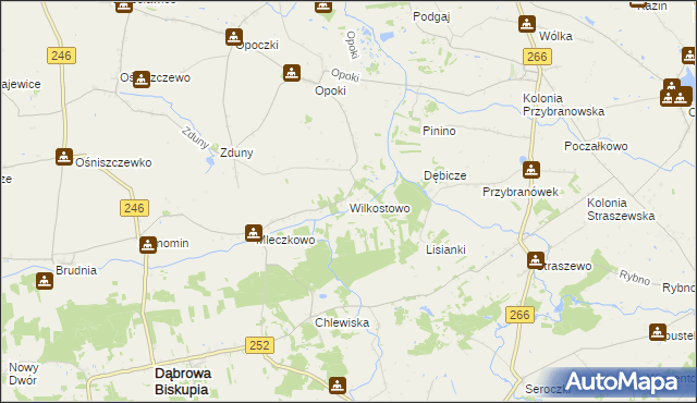 mapa Wilkostowo, Wilkostowo na mapie Targeo