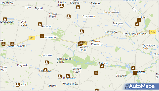 mapa Wilków Drugi, Wilków Drugi na mapie Targeo