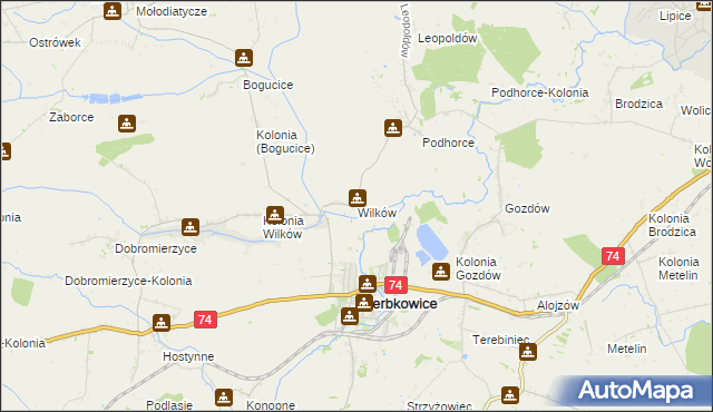 mapa Wilków gmina Werbkowice, Wilków gmina Werbkowice na mapie Targeo