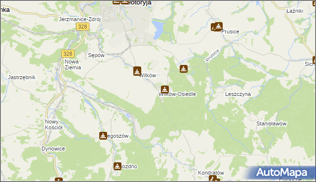 mapa Wilków-Osiedle, Wilków-Osiedle na mapie Targeo