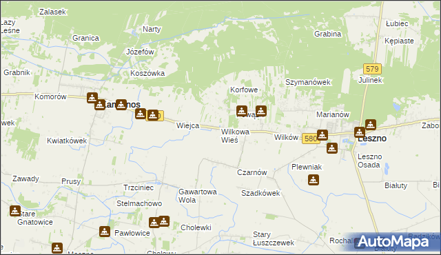 mapa Wilkowa Wieś, Wilkowa Wieś na mapie Targeo